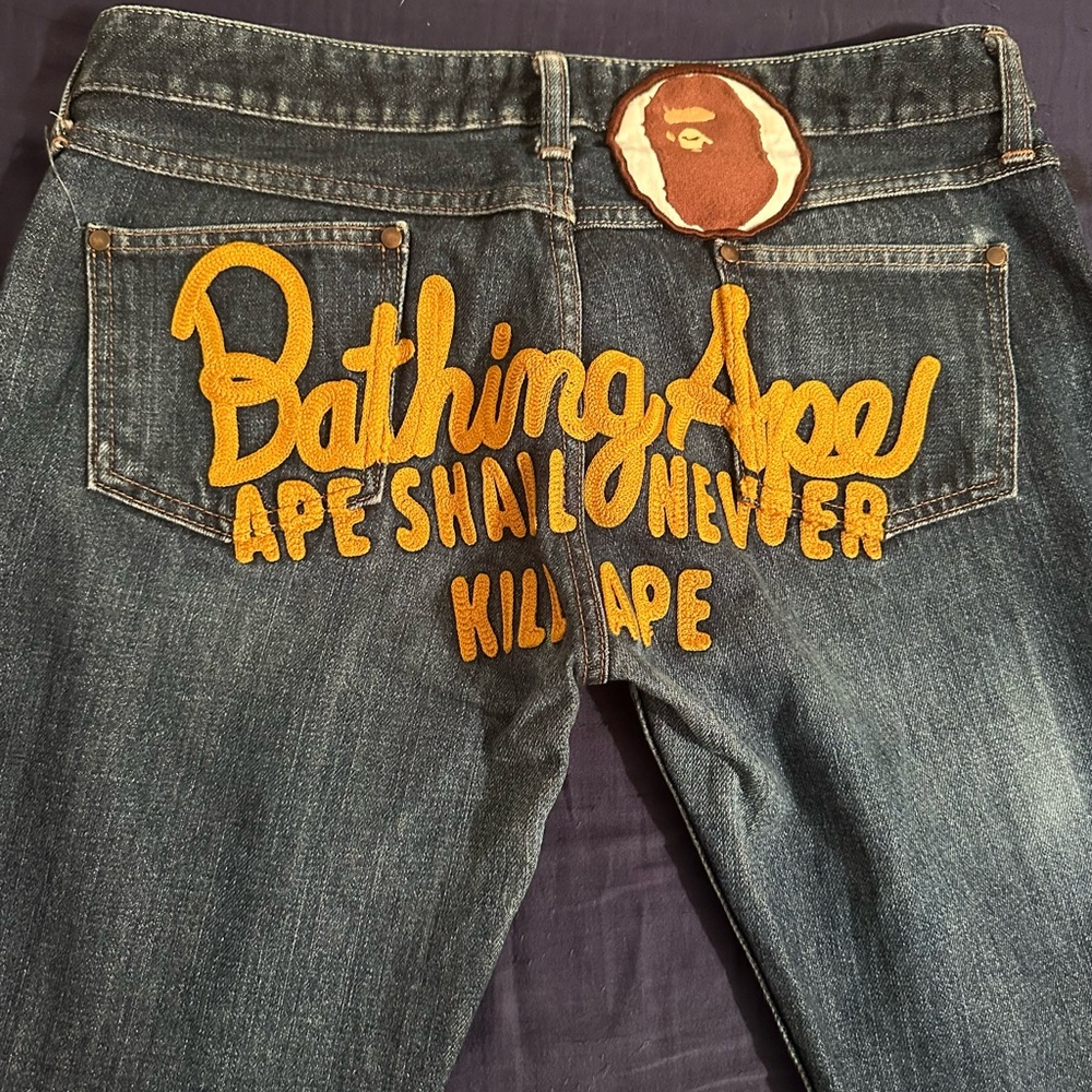 Bathing ape low rise jeans